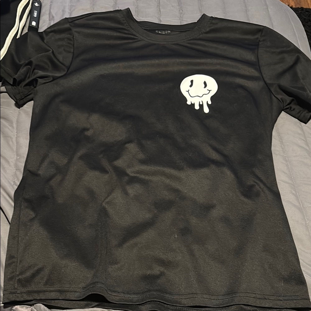 Men's Black Smiley Face T-Shirt